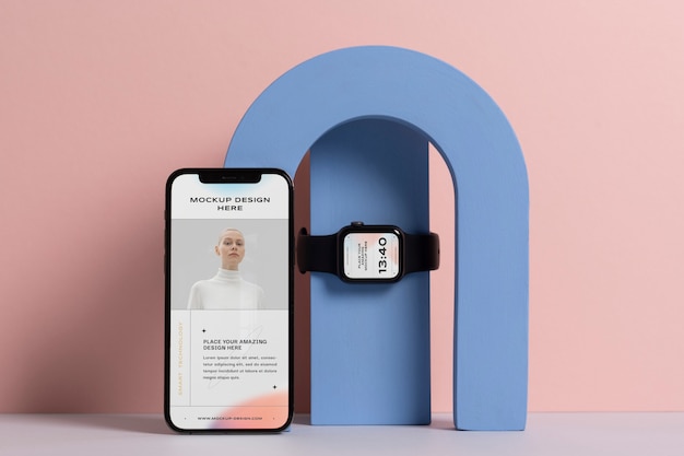 minimal device mockup with soft monochrome color