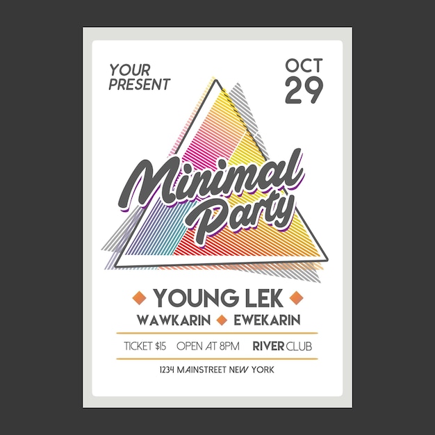 Minimal party flyer