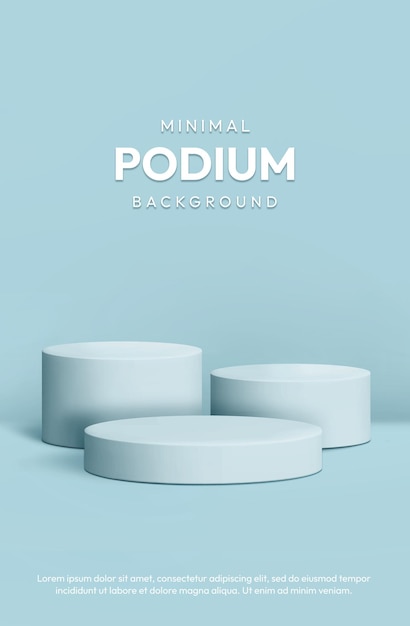 Minimal Podium Baby blau 3D-realistischer Hintergrund Podium Produktdisplay Telefonbildschirm