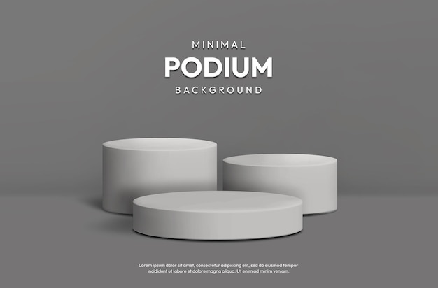 Minimal Podium Grau 3D realistischer Hintergrund Podium Produkt Anzeige lang