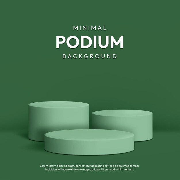 Minimal Podium Hunter verde 3D Fondo realista Cuadro de exhibición de productos del podio