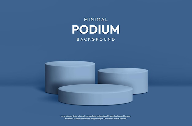 Minimal Podium Königin blau 3D realistischer Hintergrund Podium Produkt Anzeige lang