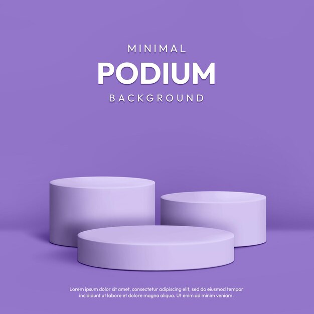 Minimal Podium Mittleres Lila 3D Realistischer Hintergrund Podium Produkt-Display-Platz