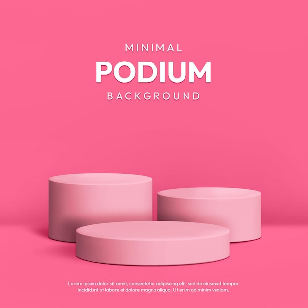 Minimal Podium Pink Punch 3D realistischer Hintergrund Podium Produkt-Display-Platz