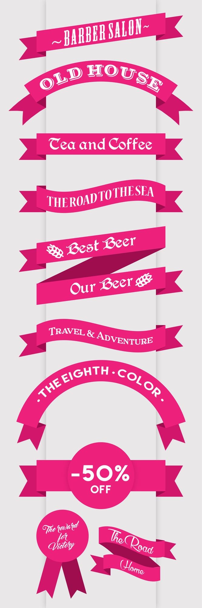 PSD minimal ribbon set ribbon sfondo geometrico viva sfondo magenta