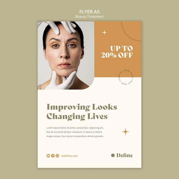 Minimale Botox-Füller-Flyer-Vorlage