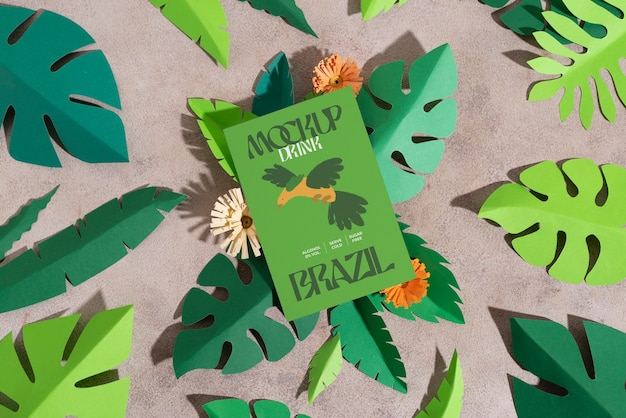 PSD minimale branding-mockup für brasilianische getränke