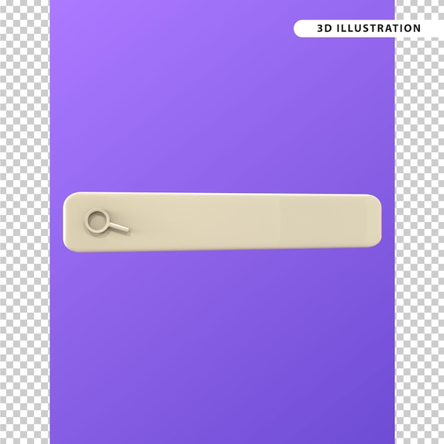 Minimale leere Suchleiste. 3D-Rendering