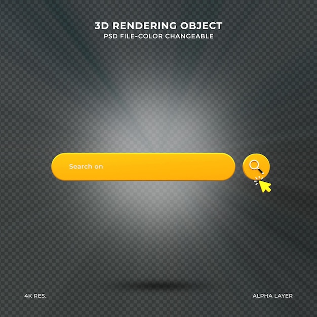 minimale realistische leere 3d-suchleiste auf rosa hintergrund websuchkonzept 3d-rendering