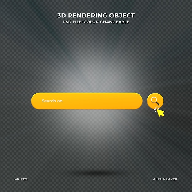 PSD minimale realistische leere 3d-suchleiste auf rosa hintergrund websuchkonzept 3d-rendering