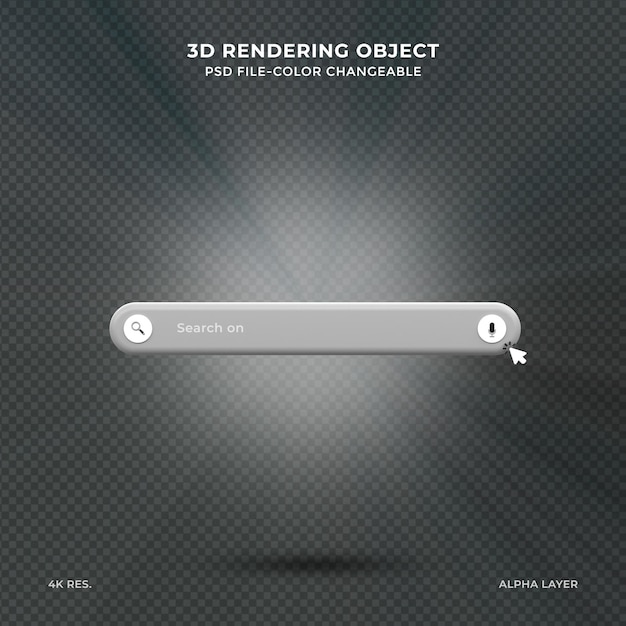 minimale realistische leere 3d-suchleiste auf rosa hintergrund websuchkonzept 3d-rendering