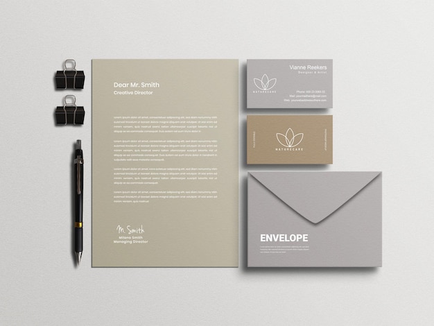 Minimaler Mockup für Schreibwaren