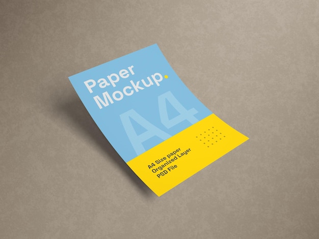 Minimales A4-Papier-Mockup
