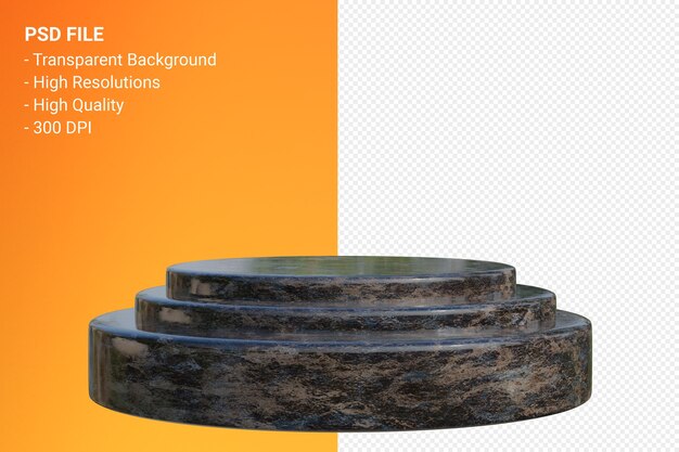Minimales Design des Marmorpodiums in der 3D-Darstellung isoliert