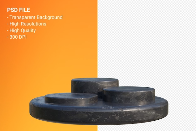 Minimales Design des Marmorpodiums in der 3D-Darstellung isoliert