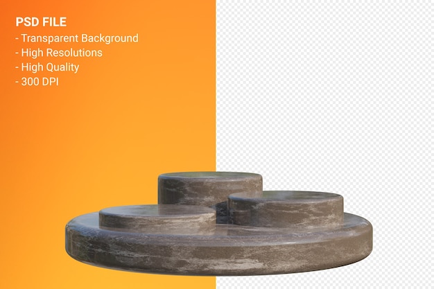 Minimales Design des Marmorpodiums in der 3D-Darstellung isoliert