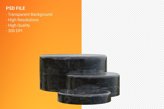 Minimales Design des Marmorpodiums in der 3D-Darstellung isoliert