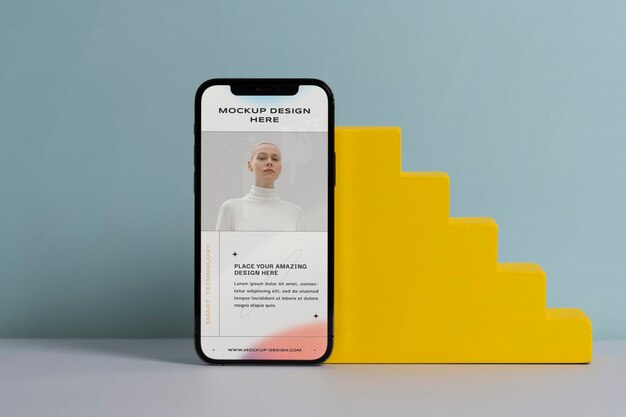 Minimales Gerätemockup mit weicher monochromer Farbe