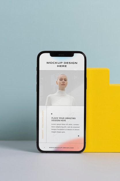 Minimales Gerätemockup mit weicher monochromer Farbe