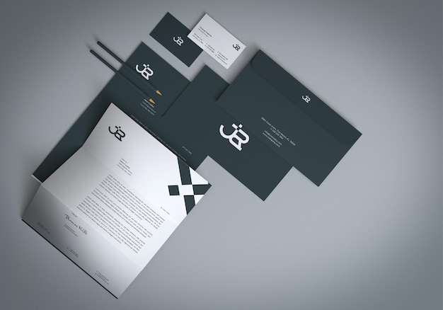 Minimales identitäts-branding-briefpapier-mockup