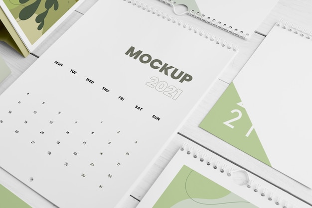 PSD minimales kalender-mock-up-sortiment