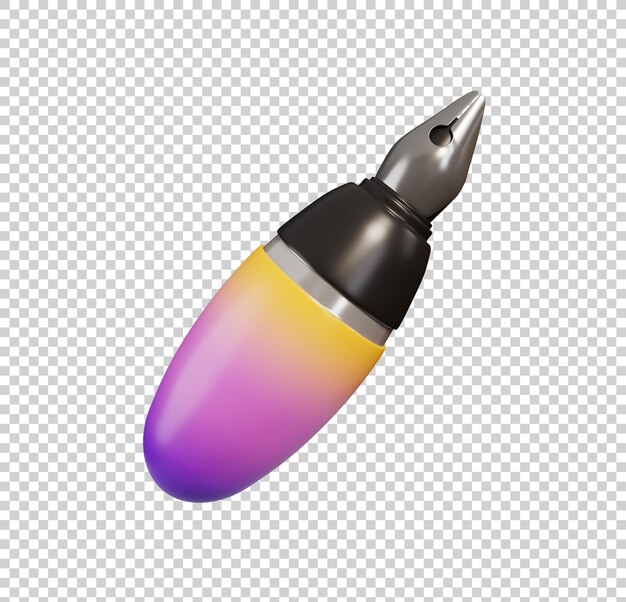 Minimales Schulsymbol-Konzept Füllfederhaltertinte isolierte 3D-Rendering-Illustration