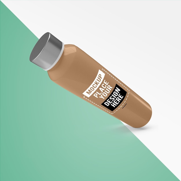 Minimales wiederverwendbares Wasserflaschen-Design-Mockup Mockup der Vorderansicht der Plastikflasche