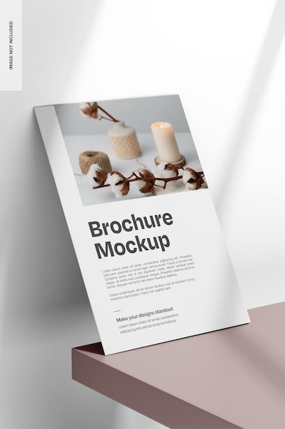 Minimalista Bifold Brochure in Neutral Space Mockup Vista laterale