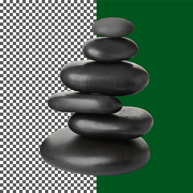 Minimalista Black Stones Tower para Meditação e Relaxamento em fundo transparente png psd