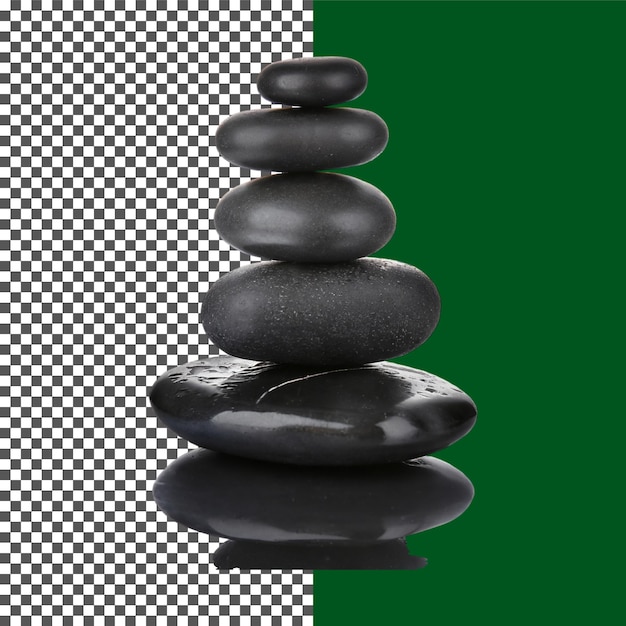 Minimalista Black Stones Tower para Meditação e Relaxamento em fundo transparente png psd