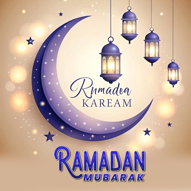 Minimalista Ramadan Kareem Template Post nas redes sociais