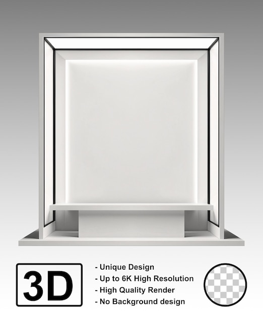 Minimaliste carré blanc couleur stand mock-up conception événement exposition arrière-plan