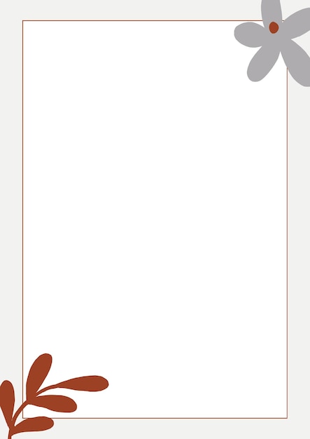 Minimalistische Abstrakte Blumenelemente Seiten Grenze
