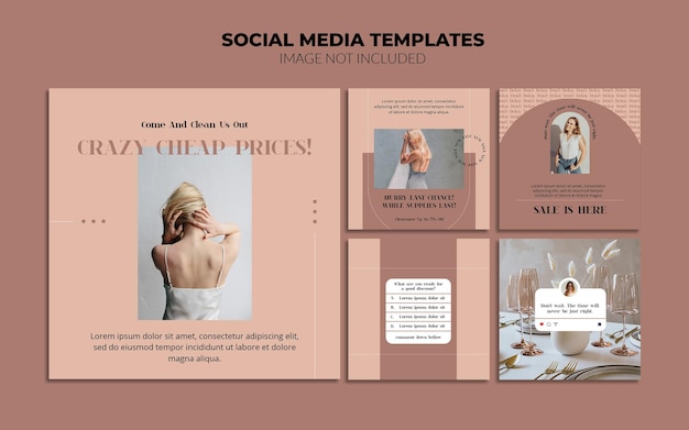 Minimalistische Pastellfarben Instagram Social Media Beitragsvorlagen