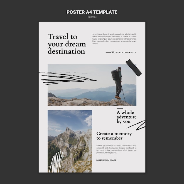 PSD minimalistische scrapbook-poster-design-vorlage