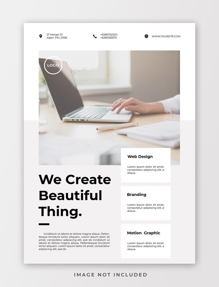 PSD minimalistische unternehmensflyer-vorlage