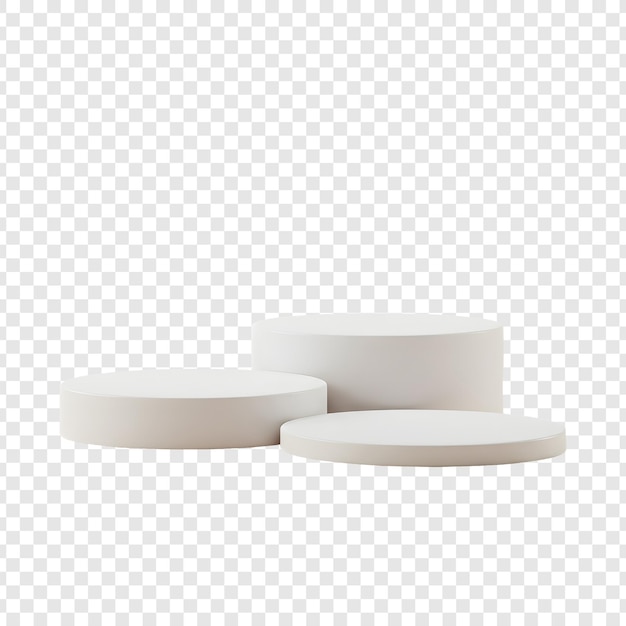 Minimalistische weiße Podiums für die Ausstellung von Produkten