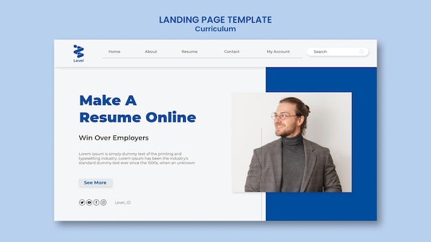 Minimalistische Zielseitenvorlage für Lehrpläne
