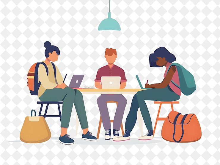 PSD minimalistischer schriftsteller mit schriftzeichen schreiben und bearbeiten von texten png menschen in der täglichen arbeit illustration