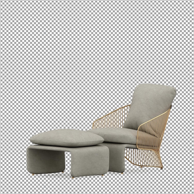 Minimalistischer sessel in 3d-rendering