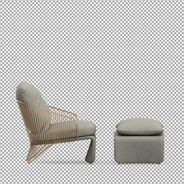 Minimalistischer sessel in 3d-rendering