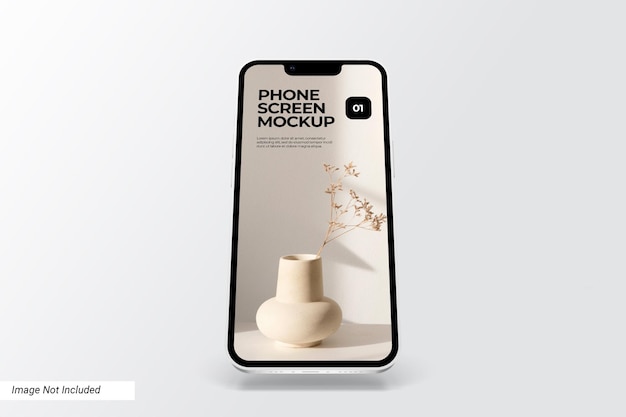 Minimalistischer Telefonbildschirm-Mockup Frontansicht