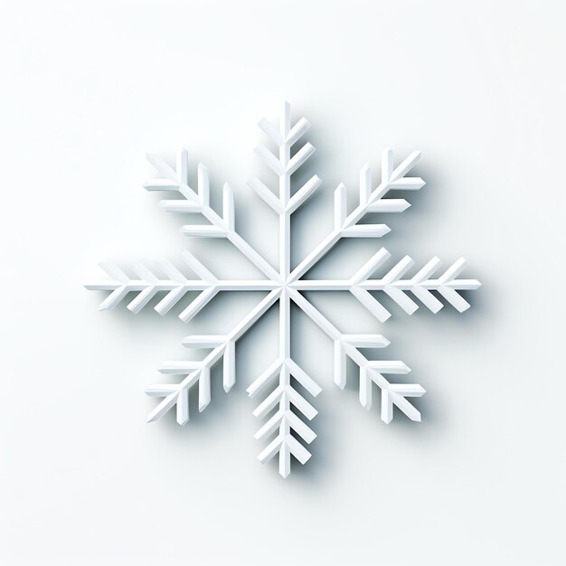 PSD minimalistisches 3d-modell von snowflake