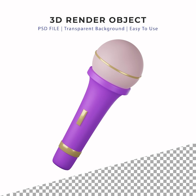 Minimalistisches 3D-Rendering-Mikrofon