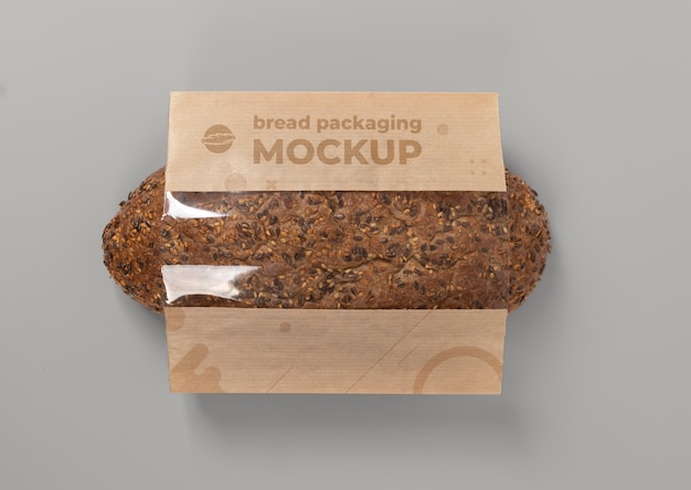 PSD minimalistisches bio-brotverpackungsmodell