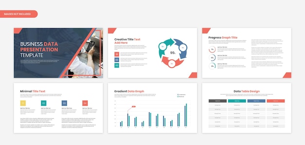 Minimalistisches Design von Präsentationsvorlagen für Geschäftsdaten