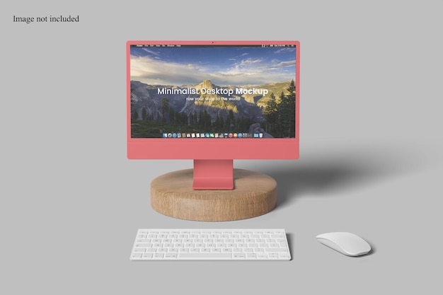 Minimalistisches desktop-mockup zur präsentation des ui-designs ihrer website für kunden