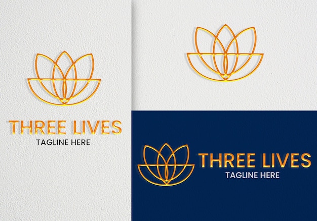 minimalistisches elegantes Logo-Mockup mit Line Art Premium PSD