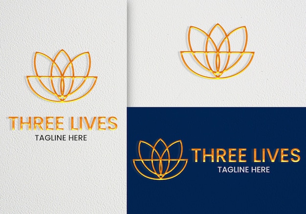 PSD minimalistisches elegantes logo-mockup mit line art premium psd