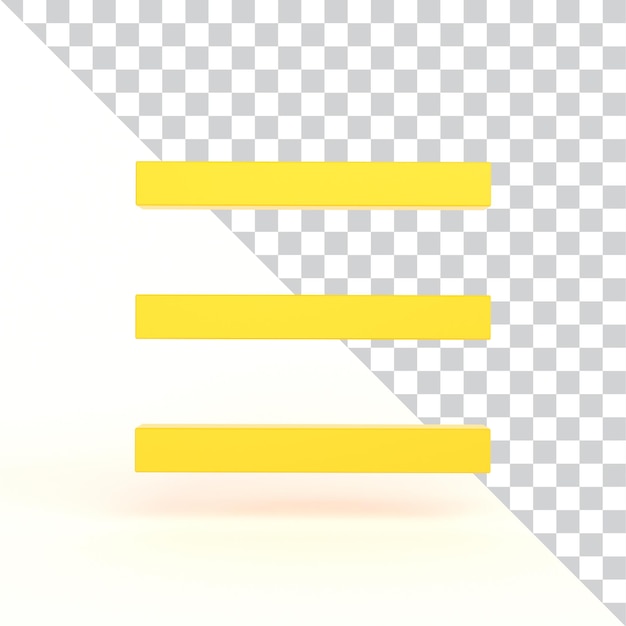 Minimalistisches gelbes Hamburger-Menü-Symbol